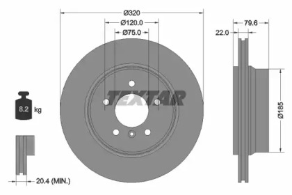 Диск гальмівний BMW X3(E83) \R D=320mm \03-11