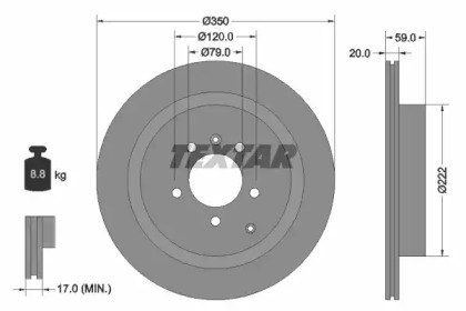 Диск гальмівний LAND ROVER Discovery/Range Rover \R D=350mm \05>>