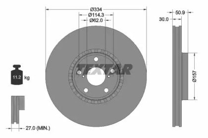 Диск гальмівний LEXUS GS300/430/460 \FR D=334mm \05>>