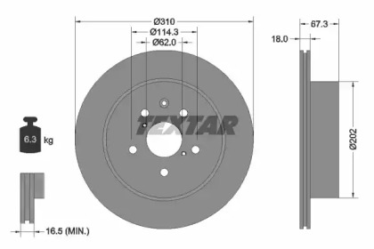 Диск гальмівний LEXUS GS/IS/Crown \R D=310mm \03>>