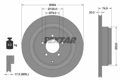 Диск гальмівний LAND ROVER Range Rover \R D=354mm \02-12