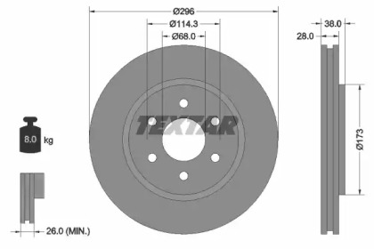 Диск гальмівний NISSAN Navara/Pathefinder \F D=296mm \05>>