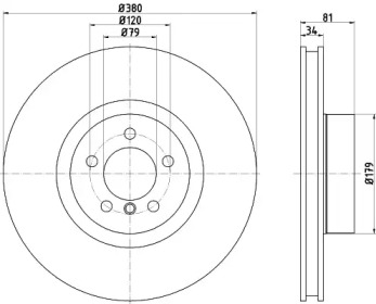 Диск гальмівний LAND ROVER Range Rover \F D=380mm \09-12