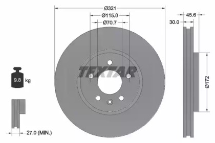 Диск гальмівний OPEL Astra/Zafira \F D=321mm \09>>