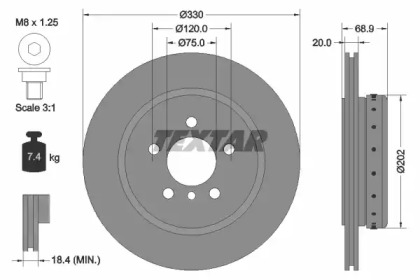 Диск гальмівний BMW 5(F10,F11) \R D=330mm \09-17