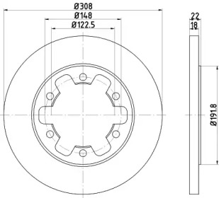 Диск гальмівний FORD Transit  \R D=308mm \13>>