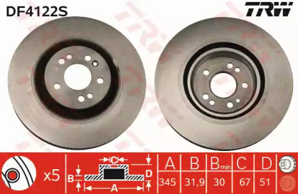 Диск тормозной MERCEDES ML(163) \F D=345mm \00-05