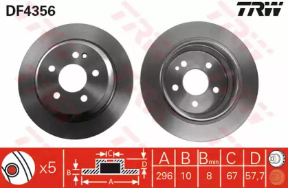 Диск гальмівний (1 шт.) MERCEDES Viano/Vito \R D=296mm \03>>