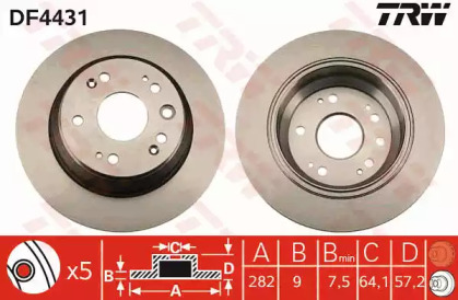 a_Диск гальмівний (1 шт.) HONDA Accord \R D=282mm \03-08