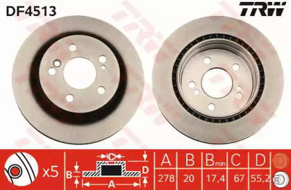 a_Диск гальмівний (1 шт.) MERCEDES C(W203)/E(S124)/SLK(R171) \R D=278mm \89-11