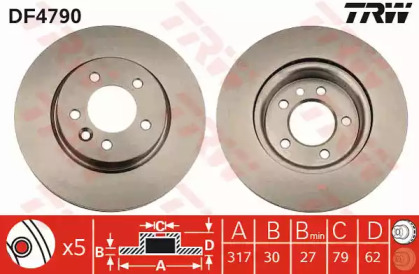 Диск гальмівний (1 шт.) LAND ROVER Discovery/Range Rover Sport \F D=317mm \04-10