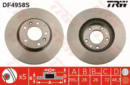 Диск гальмівний MAZDA CX-7(ER)/CX-9(TB) \F D=295,7mm \07-15