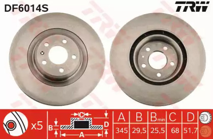 a_Диск гальмівний AUDI A4/A5/Q5 \F \D=345mm \08>>