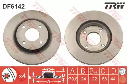 Диск гальмівний (1 шт.) NISSAN Tiida \F \D=280mm \07>>