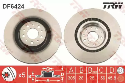 DF6424  TRW - Гальмівний диск