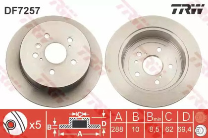 Диск гальмівний LEXU RX 350 03 - задн. (вир-во TRW)