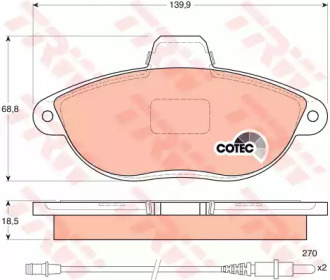 Гальмівні колодки дискові CITROEN - FIAT - PEUGEOT Dispatch/Evasion/Jumpy/Scudo/Ulysse/806/Expert