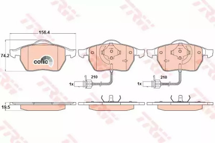 Колодка гальм. диск. AUDI A4, A6, SKODA SUPERB, VW PASSAT передн. (вир-во TRW)