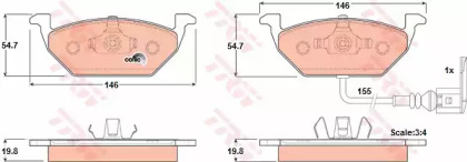 Колодка гальм. диск. AUDI A3, SEAT, SKODA, VW передн. (вир-во TRW)