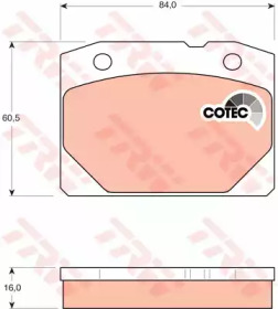 Колодка гальм. ВАЗ 2101-07 перед. COTEC (вир-во TRW)