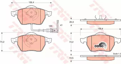 GDB1403  TRW - Гальмівні колодки до дисків