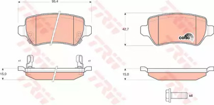 Колодка гальм. диск. OPEL ASTRA G задн. (вир-во TRW)