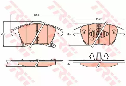 Гальмівні колодки дискові FORD Galaxy/Mondeo/S-Max \F \14>>