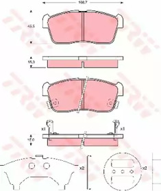 Гальмівні колодки дискові DAIHATSU/NISSAN/SUZUKI Sirion/Pixo/Carry \F \00>>