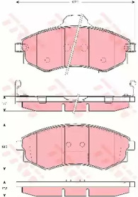 Гальмівні колодки дискові передні Hyundai Sonata (NF) 2.4I 04.11-/Kia Magentis II 05.10- (GDB3256) TRW