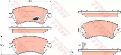 Колодка гальм. диск. TOYOTA COROLLA (_E11_), COROLLA (_E12U_, _E12J_) передн. (вир-во TRW)