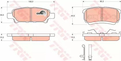 GDB3341  TRW - Гальмівні колодки до дисків