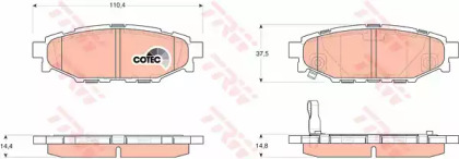 Колодка гальм. диск. SUBARU LEGACY IV задн. (вир-во TRW)