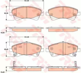 Колодка гальм. диск. TOYOTA AURIS, AVENSIS передн. (вир-во TRW)