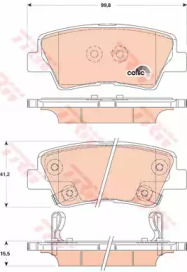 Колодка гальм. диск. HYUNDAI ACCENT IV, SONATA V задн. (вир-во TRW)