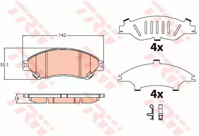 TRW SUZUKI колодки гальм. передні SX4 S-Cross, Vitara, 1,4-1,6 13-