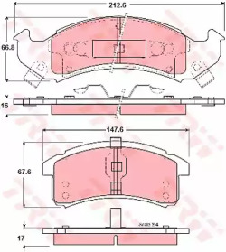 Гальмівні колодки дискові BUICK (GM) - CADILLAC (GM) - CHEVROLET (GM) - OLDSMOBILE (GM) - PONTIAC (