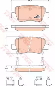 Колодка гальм. диск. TOYOTA AVENSIS/AVENSIS SW 1.6,1.8,2.0,2.0D-4D,2.2D-4D 09- задн. (вир-во TRW)