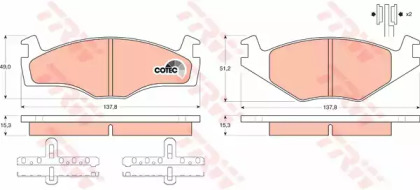 Колодка гальм. диск. SEAT CORDOBA передн. (вир-во TRW)