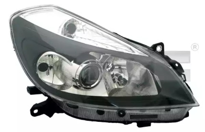 Фара RENAULT CLIO III 05- LEWY ELEKTRYCZNY CZARNY Z DOМWIETLANIEM ZAKR╩T╙W H1/H7/H7 20-0796-25-2