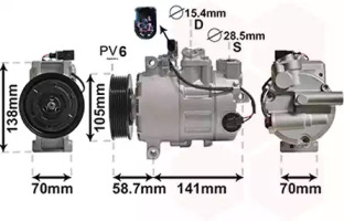 Компресор кондиціонера AUDI A4, A5, A6 00-2.0 Tdi (вир-во Van Wezel)