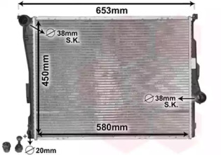 Радіатор охолодження двигуна 3SERIES E46 ALL MT 98-05 (Van Wezel)