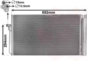 Радіатор кондиціонера BMW 5/7SER 03-09 DIESEL (вир-во Van Wezel)