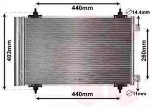 Конденсор кондиціонера C8/JUMPY/807/EXP DIES 05- (Van Wezel)