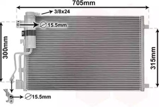 Радіатор кондиціонера QASHQAI 15DCi MT 06- (вир-во Van Wezel)