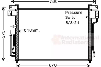 Конденсор кондиціонера NAVARA/PATHF 25DCi 05- (Van Wezel)