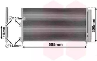 Радіатор кондиціонера FIAT DOBLO (119, 223) (01-) 1.9 JTD (вир-во Van Wezel)