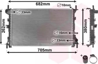 Радіатор охолодження двигуна FOCUS 14/6/8 MT +AC 98-05 (Van Wezel)