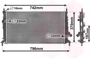 Радіатор охолодження двигуна FOCUS/MAZDA3/S40 16/8 03- (Van Wezel)