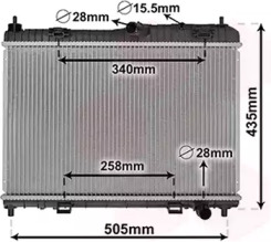 Радіатор охолодження Fiesta 1.6 Ti 13+ (вир-во Van Wezel)