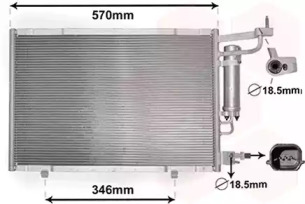 Радіатор кондиціонера FIESTA VI 1.5 TDCi 02/13+ (вир-во Van Wezel)